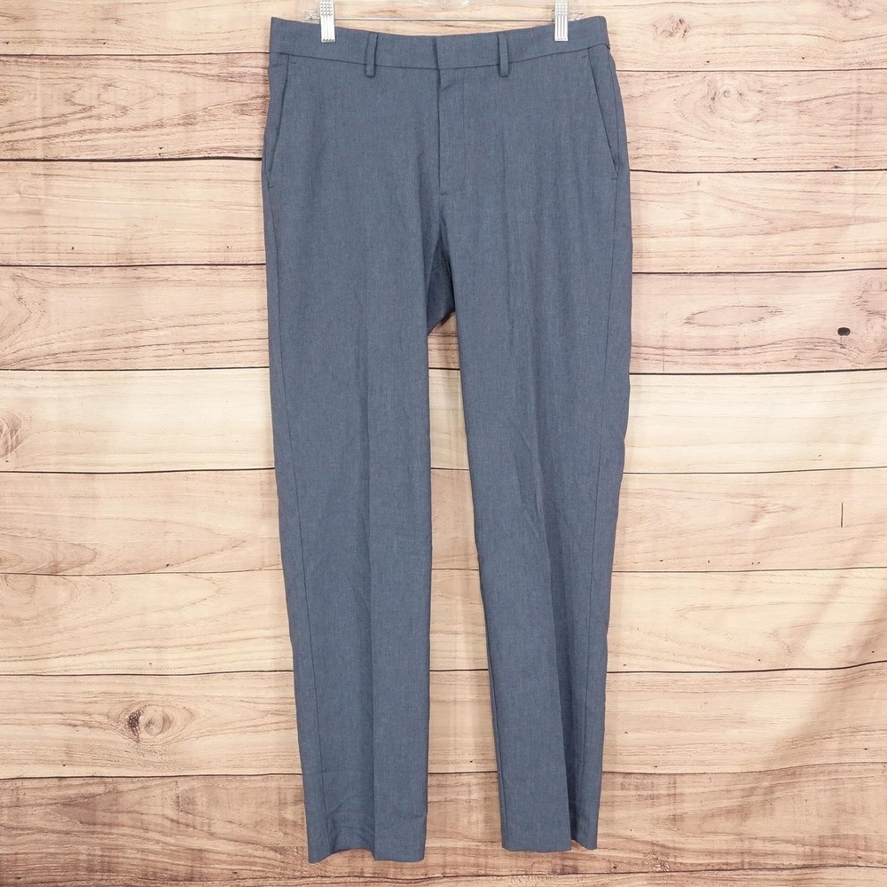 Kenneth Cole Reaction Techni-Cole Dress Pants Mens 32x32 Gray Slim Fit Tech